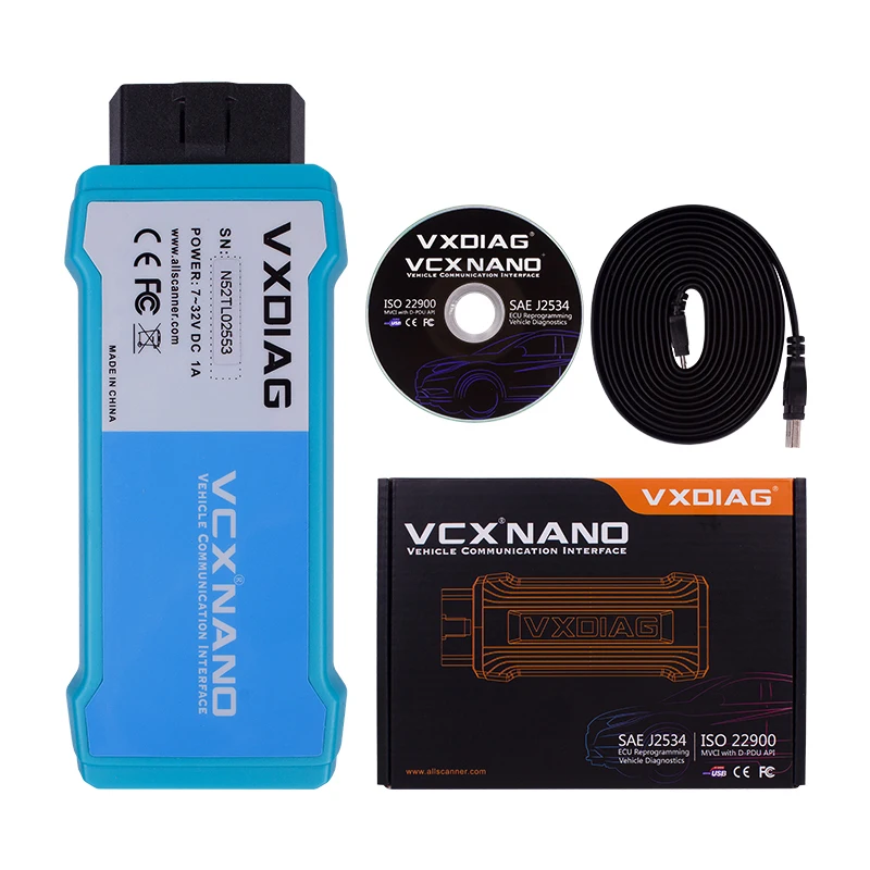 VXDIAG VCX NANO для VW volvo JLR Ford Mazda Toyota GM OBD2 автомобильный диагностический инструмент WIFI/USB