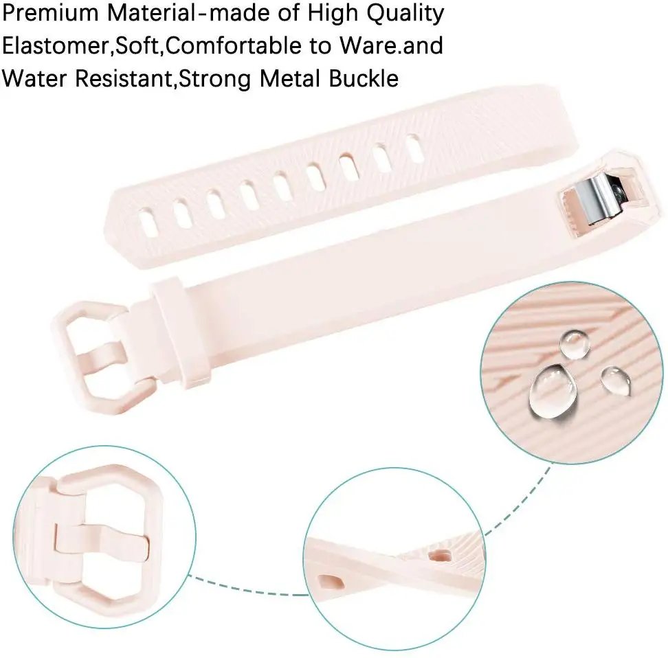 High Quality Soft Silicone Secure Adjustable Band for Fitbit Alta HR Band Wristband Strap Bracelet Watch Replacement Accessories