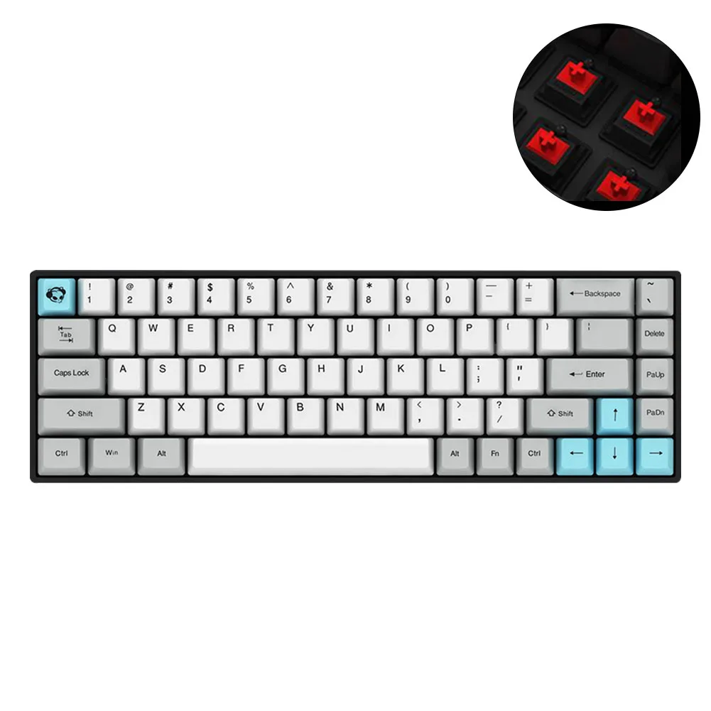 

68 Keys Dual Mode Portable Bluetooth Wireless Office Anti Fade Computer Switchable Mechanical Keyboard Accessories Sensitive