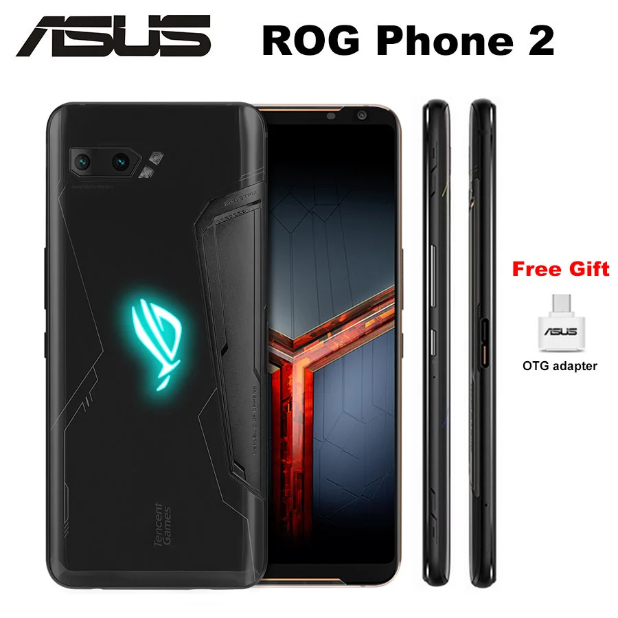 

Origina ROG Phone 2 Asus ROG Phone II ZS660KL Mobile Phone 12GB 512GB Snapdragon855+ 6.59"1080x2340P 6000mAh 48MP NFC Android9.0