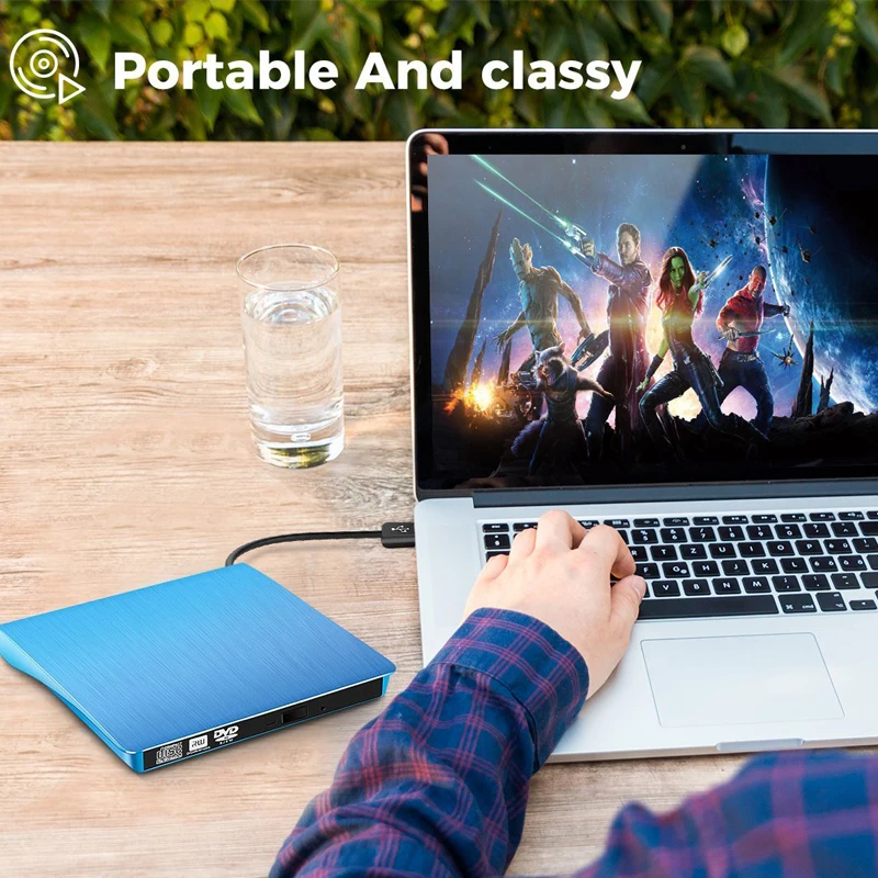  USB 3.0 External Drive DVD-ROM CD-RW DVD-RW Burner Player Portable Reader Slim for Windows7/8/10 La