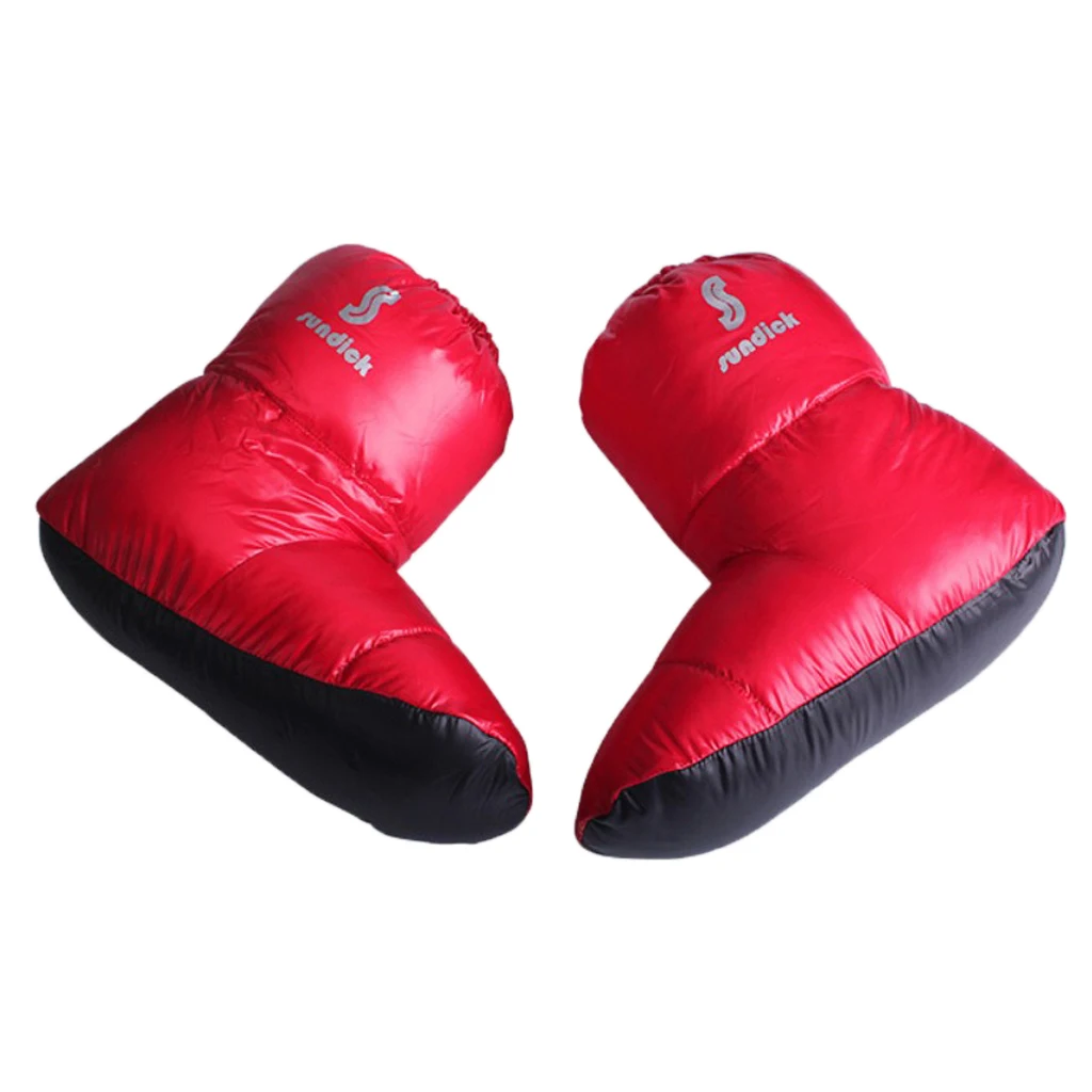 Soft Duck Down Slippers Winter Warm Foot Booties for Outdoor Camping Footwear Warm Sports Socks