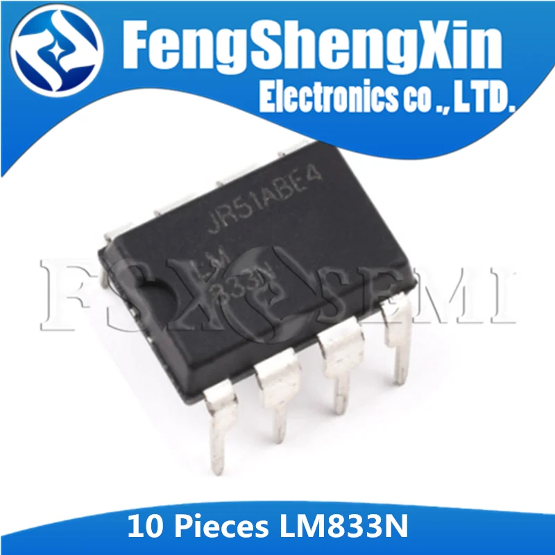 10 шт. LM833N DIP8 LM833 DIP 833N 8 малошумный Двойной рабочий усилитель IC|Интегральные схемы| |