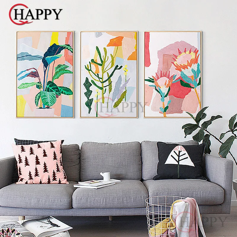 

Rich And Colorful Plant Leaves Flower Wall Canvas Painting Nordic Poster INS Wall Picture For LivingRoom Bedroom Home Decor