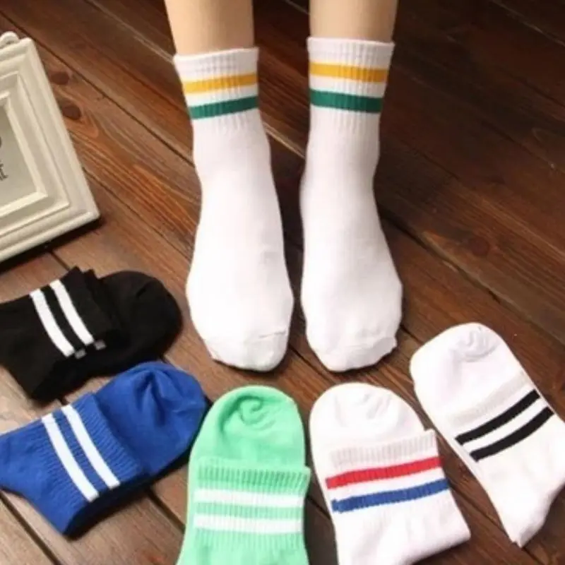 Женские модные повседневные полосатые носки с принтом дышащий материал, впитывающий влагу дезодорант эластичные спортивные рабочие носки