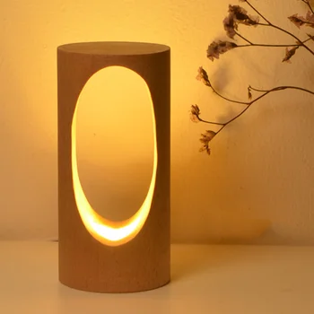 

1pc Wooden Desk Lamp USB Powered Table Lamp Night Light for Bedroom