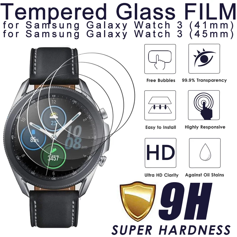 

2020 New Tempered Glass Screen Protector For Samsung Galaxy Watch 3 45mm 41mm 9h Protective Glass Film fit for Galaxy Watch 3