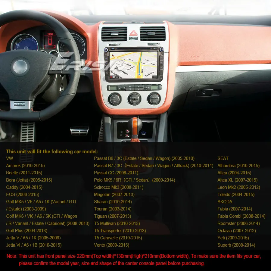 Perfect Erisin ES7715V 7 inch Android 9.0 Octa Core 4GB RAM Car DVD Radio BT for Passat Golf Tiguan Eos Seat Skoda 1