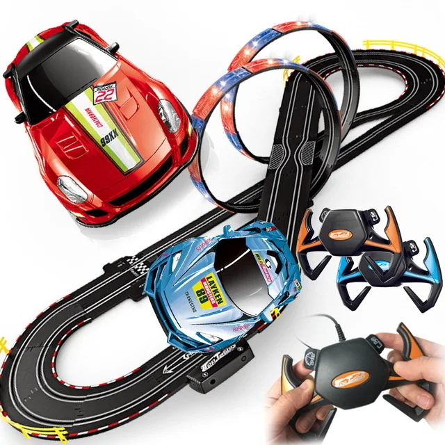 Супер звуковой Вихрь электрический трек автомобиль Детский Электрический двойной Интерактивный гоночный трек автомобиль игрушка - Цвет: 5.4mB
