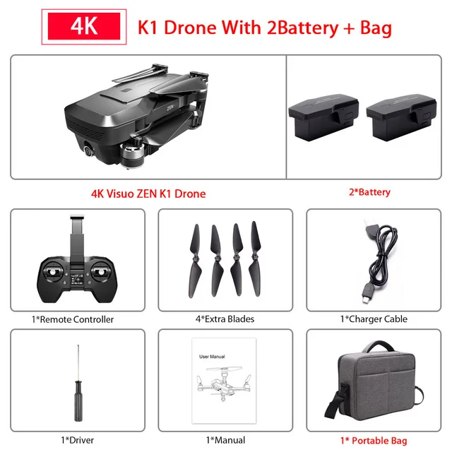 K1 gps Радиоуправляемый Дрон с 4K HD Двойная камера управление жестами 5G Wifi FPV Бесщеточный время полета 28 минут Квадрокоптер вертолет - Цвет: 4K 2B Bag