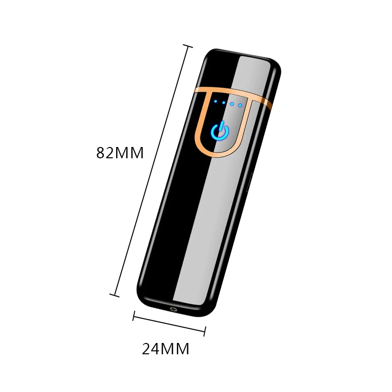 17 USB перезаряжаемая Зажигалка Ветрозащитная беспламенная Электронная зажигалка ультратонкая сигаретная Зажигалка сенсорная Индукционная двухсторонняя зажигалка - Цвет: 17
