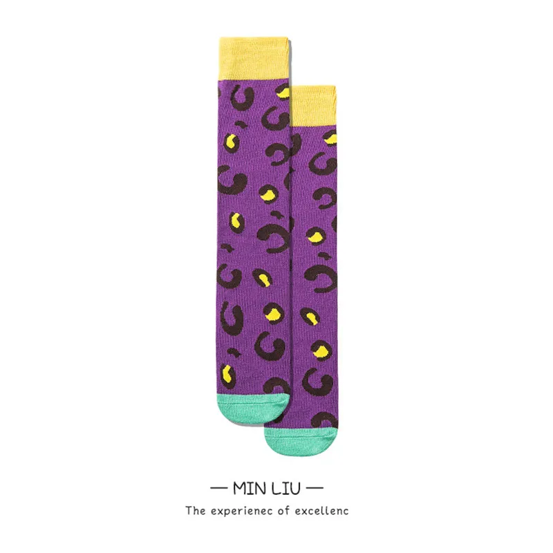 От 3 до 10 лет Размеры детей Леопардовый принт, детские носки без пяток качество Европейский Стиль для маленьких мальчиков; одежда для активного отдыха для девочек Спортивные носки - Цвет: Фиолетовый