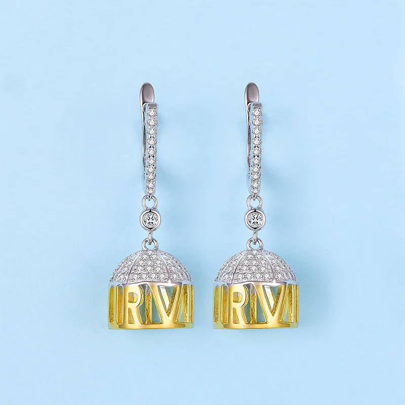 

LK original design 925 sterling silver earrings explosion models creative European and American lantern earrings earrings