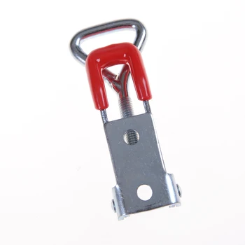 

New HELTC 1Pcs Silver+Red Adjustable Toggle Latch Catch Hasp Cabinet Boxes Lever Handle Clamp Hasp Toggle Latch Catch Lock