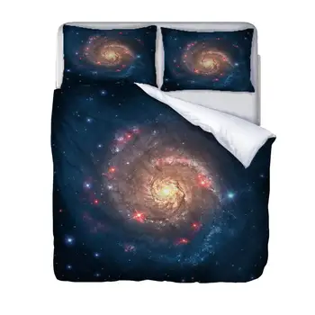 

2/3pcs Starry sky Soft 100% Polyester 3D Bedding Set Printed Duvet Cover Set Twin Full Queen King Size Dropshipping Sj LY