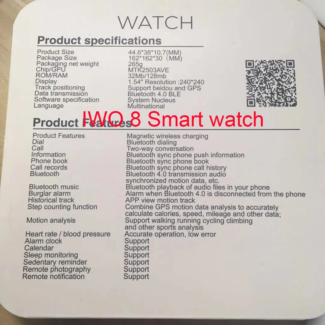 2020 IWO 8 44mm Bluetooth Smart Watch Men W54 Series 4 GPS SmartWatch for iOS Android Heart Rate ECG Pedometer reloj inteligente