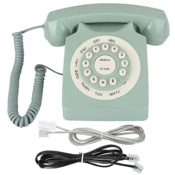 

Antique European Vintag Landline Telephone Green High Definition Call Large Clear Button Landline Telephone