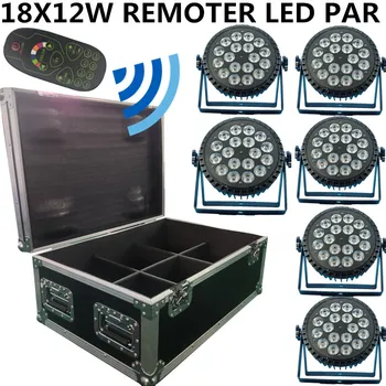 

6PCS/ REMOTE 18X12W LED PAR+ Flight Case disco light, remoter led wash light professional dj equipment