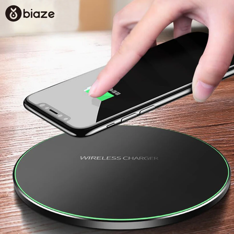 

Biaze 10W Fast Wireless Charger LED Breathing Light For Samsung Galaxy S9/S9+ S8 S7 For iPhone X XS 8 Qi wireless charger