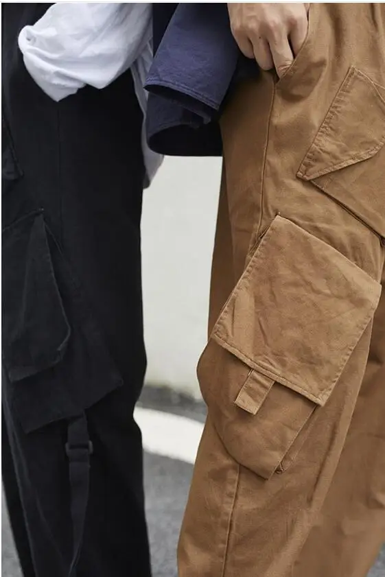Original instagram vintage overalls function large pocket lovers loose straight leg versatile pants