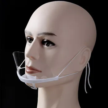 

10pcs Heighten Plastic Transparent Mask Chin Holder Anti Fog For Food Hotel Kitchen Restaurant Special Processing Chef Health