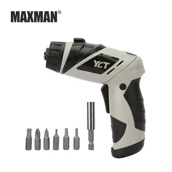 

MAXMAN 8pcs 6V Mini Two-way Electric Screwdriver Battery Drilling Machine With Drill Set
