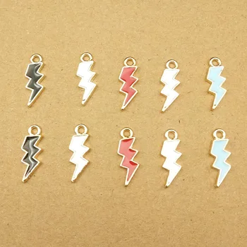 

10pcs 8x21mm enamel lightning charms for jewelry making earring pendant bracelet and necklace charm
