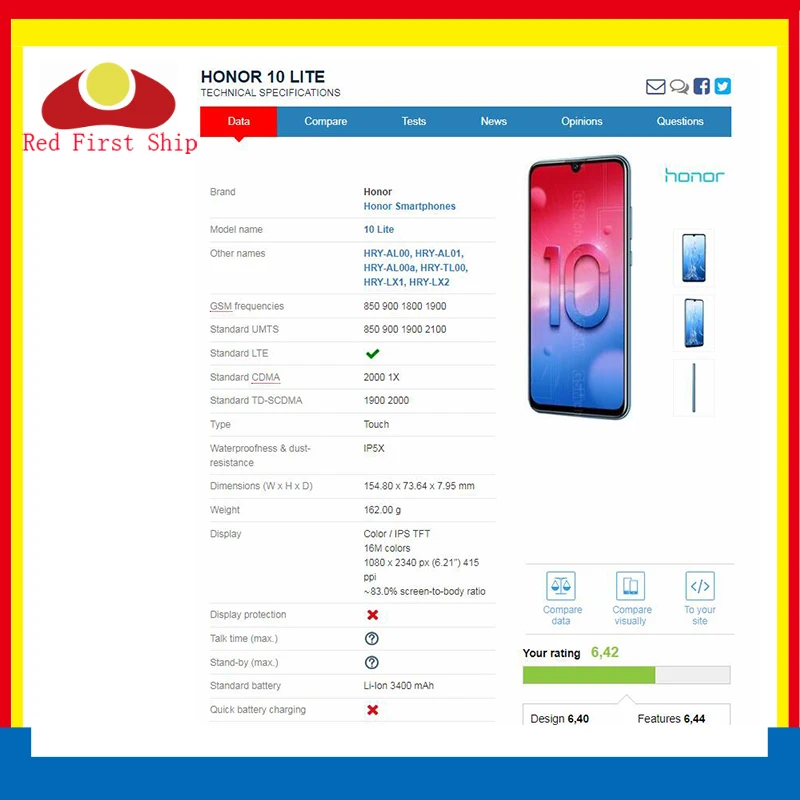 10Pcs/lot For Huawei Honor 10 Lite LCD P Smart 2019 LCD Display Touch Screen Digitizer Assembly With Frame Enjoy 9S LCD Complete