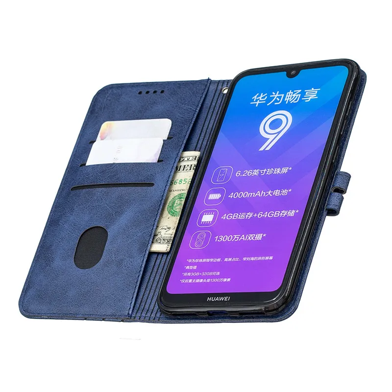 화웨이 Y7 2019 가죽 플립 케이스, 코크 화웨이 Y7 2019 Y 7 Y7 프라임 2019 폰 케이스, Funda 럭셔리 마그네틱 지갑 커버