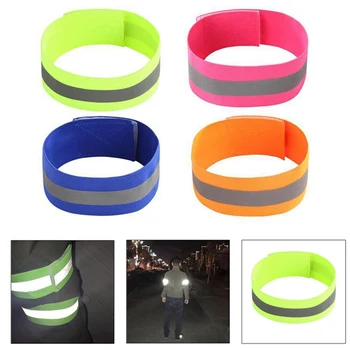 

4pcs High Visibility Band Reflection Elastic Wristbands Ankle Straps Emergence Safety Warning Bands Running Cycling Reflective