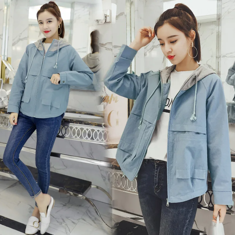 

Special Offer Coat Women's Autumn 2019 New Style Korean-style Tops Long Sleeve BF Style WOMEN'S Dress Autumn Casual Hooded Baseb