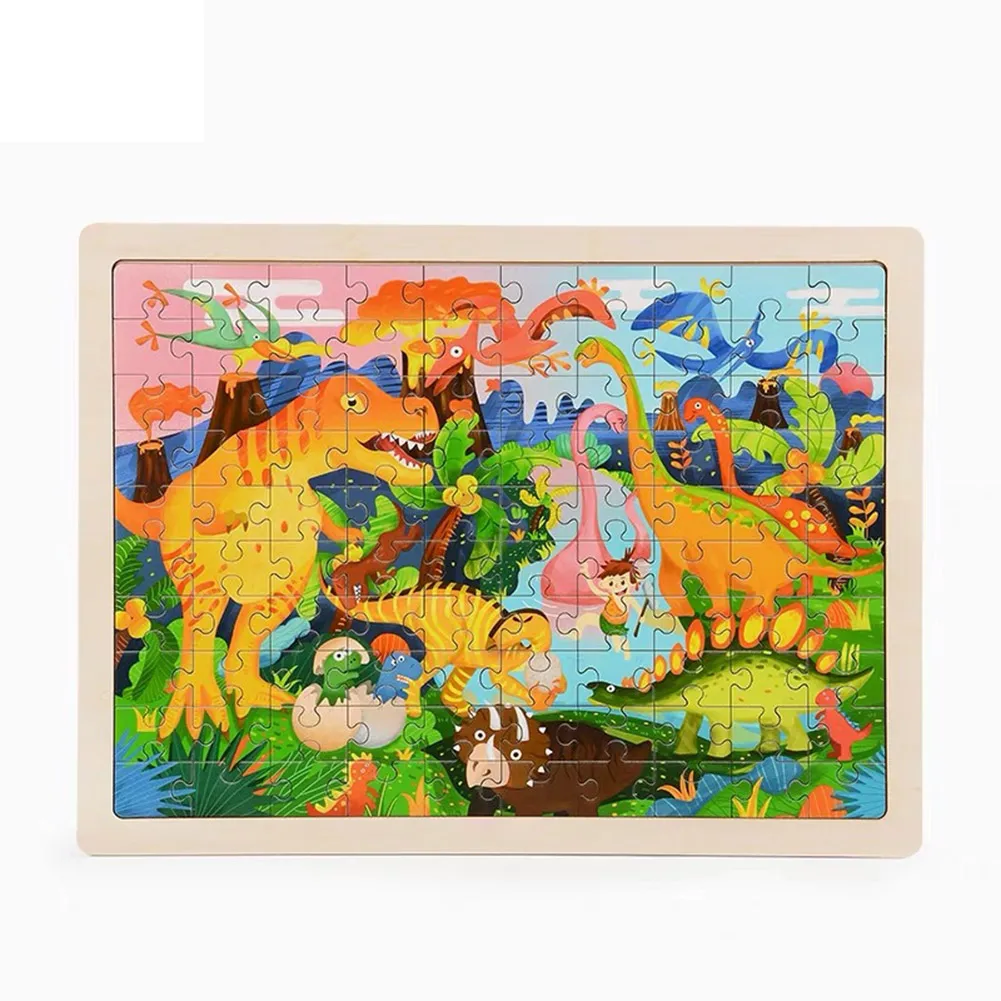 

100Pcs/Set Puzzles Board Learning Educational Interesting Wooden Toys for Kids Girls Boys