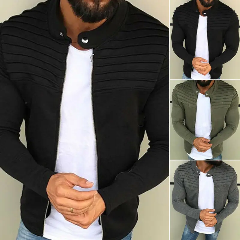 

Men's Winter Casual Slim Jacket 2019 Newest Fashion Warm Winter Coat Solid Outwear Outfits