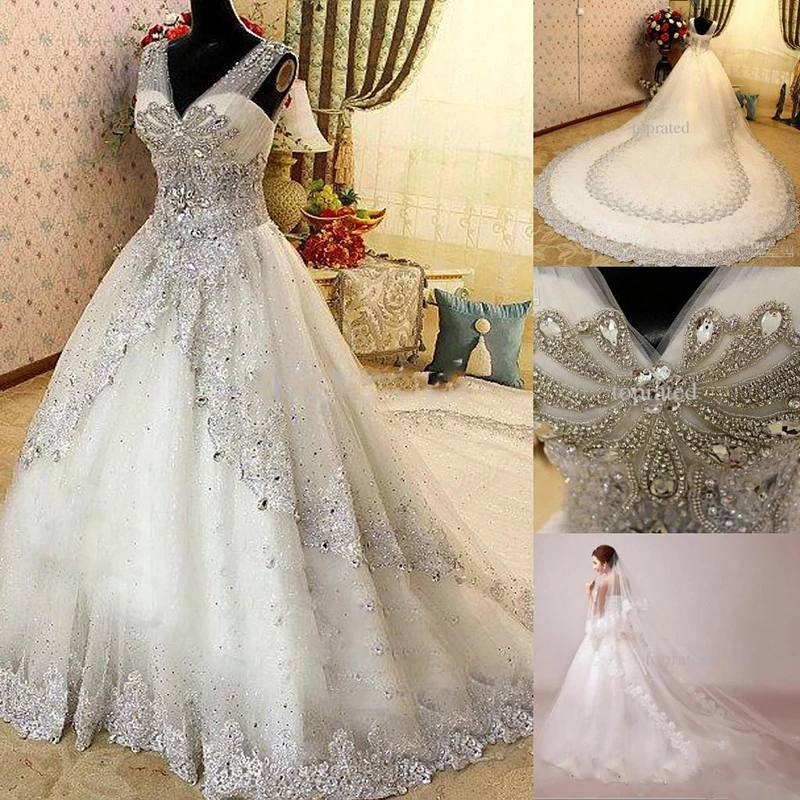 Новинка 2019 роскошные свадебные платья Zuhair Murad с кристаллами кружевные V-образным