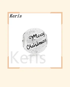 

100% 925 silver sterling new 797524en16 merry Christmas frizzy charm suitable diy female bracelet jewelry