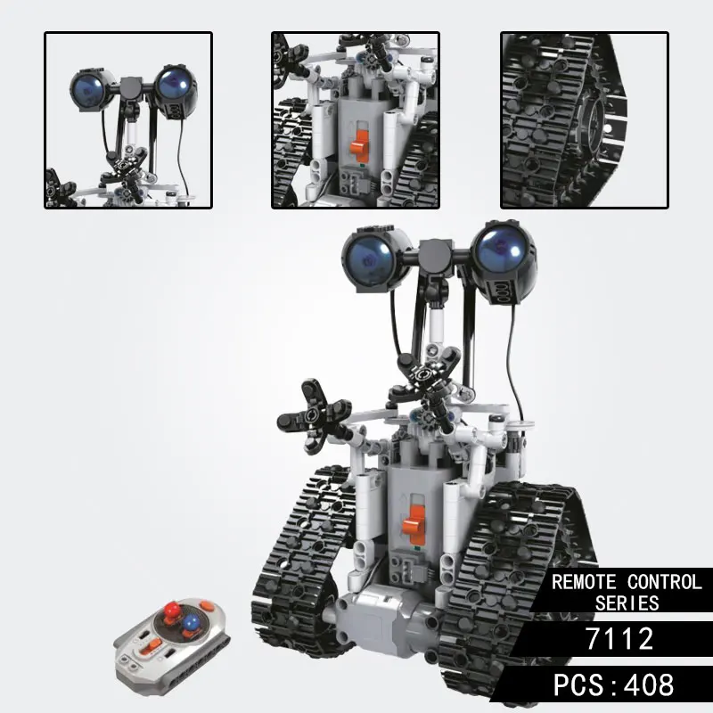 

For legoing RC Robot Technic Creative Citys 7112 Sets Remote Control Robot Intelligent Electric Building Block toys for children
