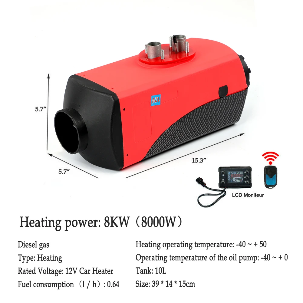 5000 Вт стояночный обогреватель 12 В ЖК-монитор воздушный дизель подогреватель топлива 5 кВт для грузовики, лодки, автобуса, дома, воздуха, автомобильный нагреватель+ пульт дистанционного управления