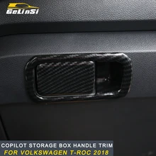 GELINSI For Volkswagen T-ROC 2018 Auto Car Copilot storage box handle trim Stickers Covers Interior Accessories