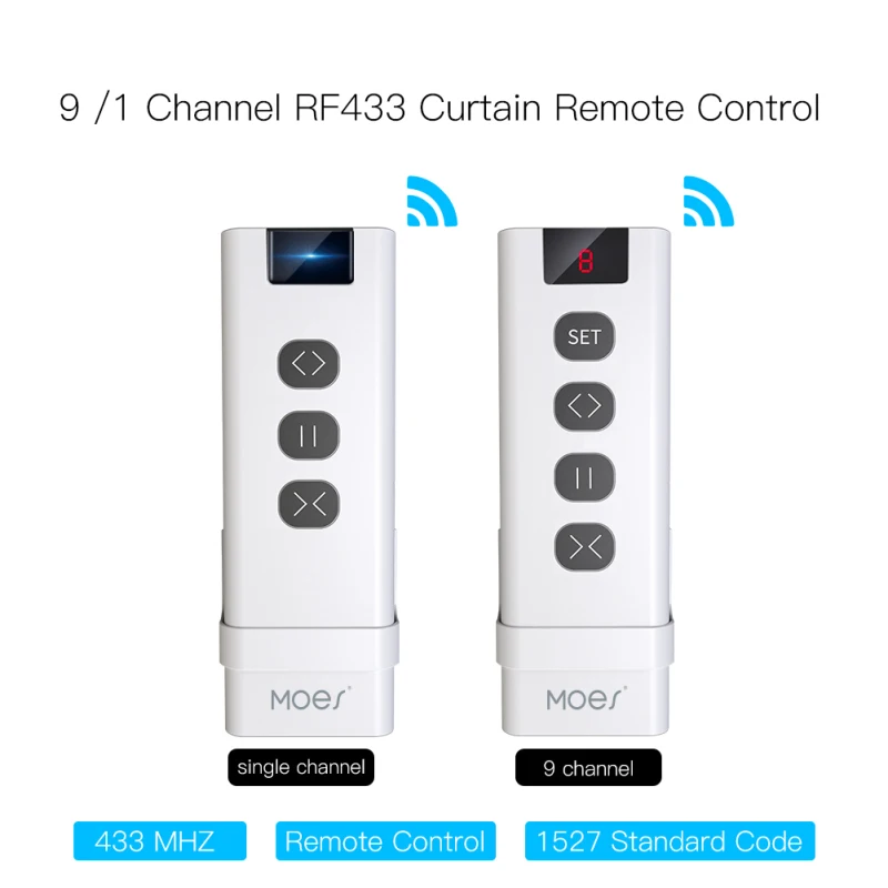 Bajo costo 9 canales RF433 Control remoto para cortina con WiFi interruptor de RF persianas módulo de batería accesorios emisor 6n95BEQKegW