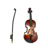 1 Uds. Modelo de violín en miniatura de madera con soporte y estuche Mini instrumento Musical 1/12 casa de muñecas 1/6 accesorios para figuras de acción ► Foto 2/6