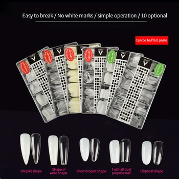 

Fashion Precise 500 Pieces Professional Nail Extension Ultra-Thin Seamless Nails French Half Paste Fake Nails Nail Art Tools