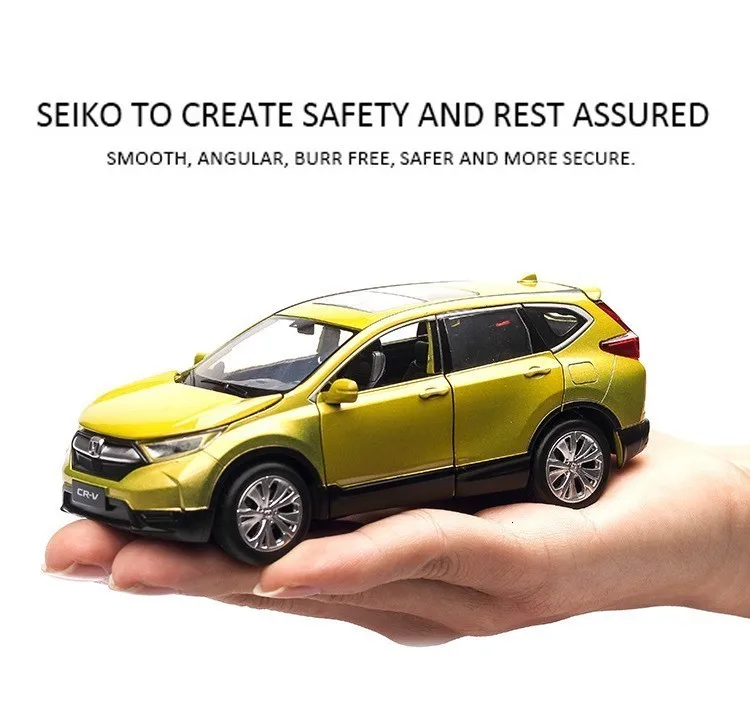 1:32 15 см Honda CRV литая под давлением масштабная модель автомобиля игрушка высокая имитация оттягивания металлические модели 6 дверей открываются со звуком светильник