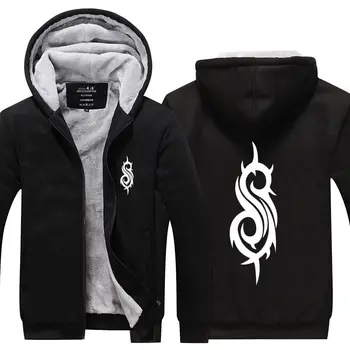 

Mens Winter Thicken Hooded Sweatshirts Men Slipknot Rock Band Music Casual Wool Liner Brand Tracksuits Hip Hop Fashion Jackets