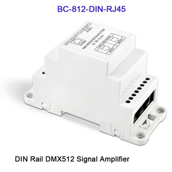 

BC-812-DIN/BC-812-DIN-RJ45 DC12-24V DIN Rail DMX512 Signal Amplifier One input channel,two output channels led controller