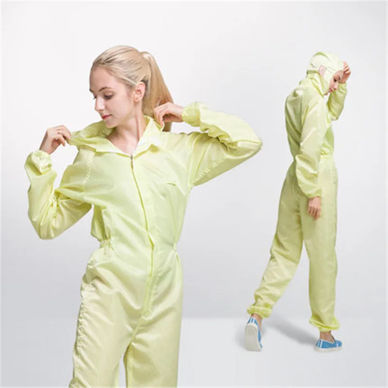 Anti-static mesh jumpsuit with pocket 0.5 hooded jumpsuit and three-body jumpsuit Factory garden botanical garden flower market