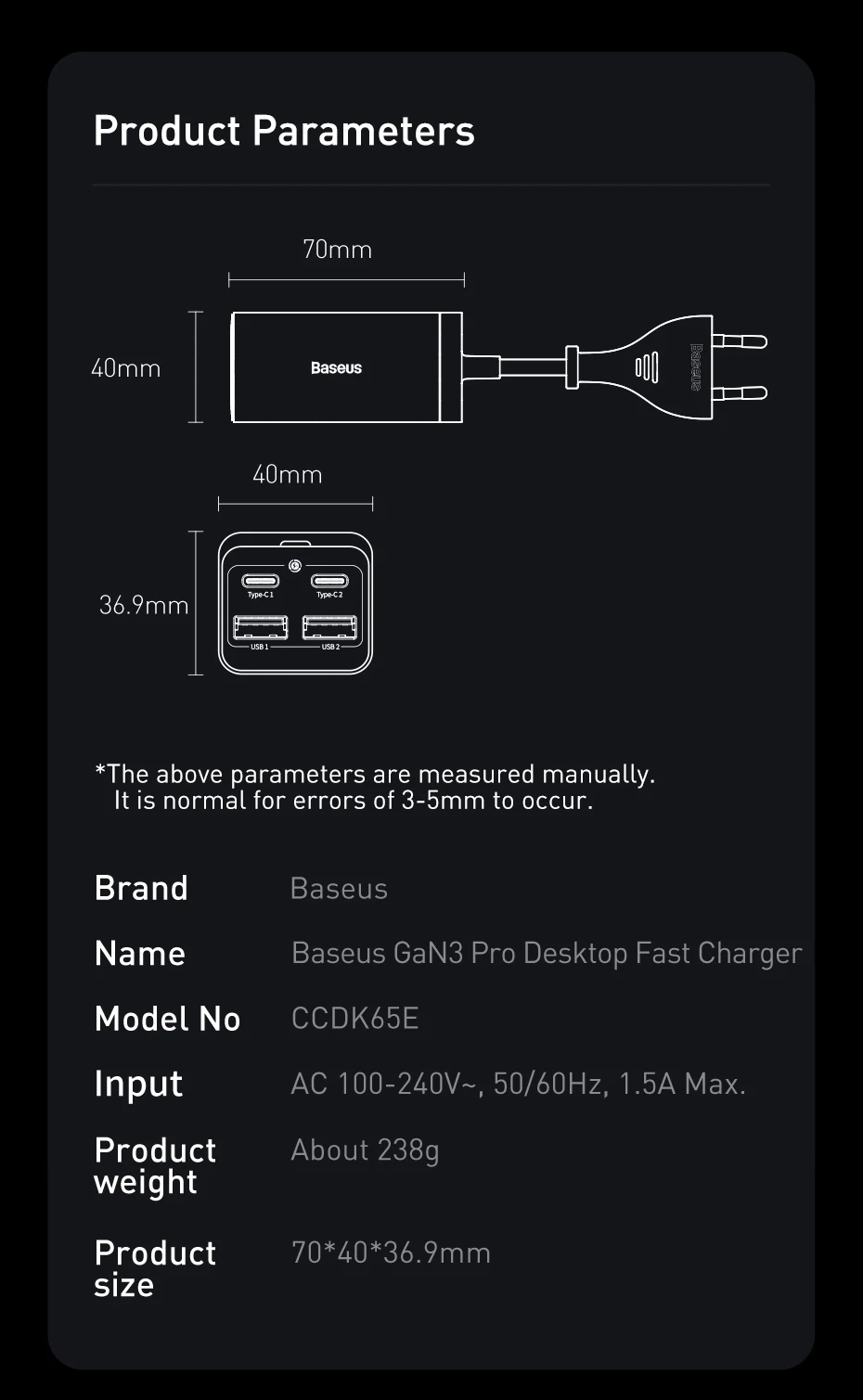 dual usb c car charger GaN 100W 65W Desktop Charger Quick Charge 4.0 QC 3.0 PD USB-C Type C USB Fast Charging For MacBook Samsung iPhone Laptop 65w usb c car charger