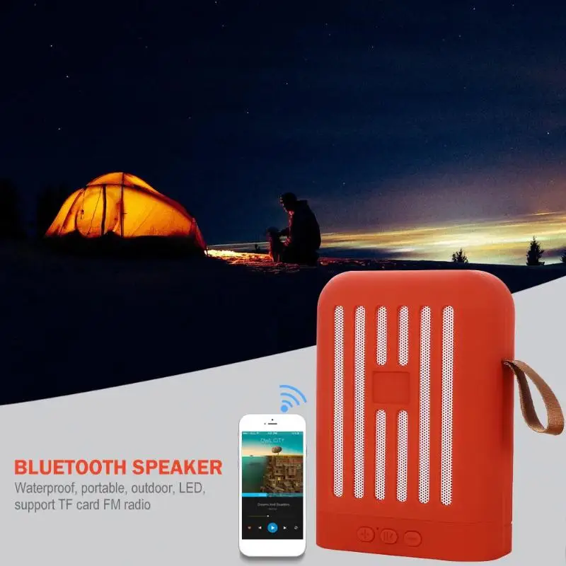 Bluetooth музыка 3 Вт Высокое качество рог яркость светодиодный подсветка бас динамик водонепроницаемый портативный открытый светодиодный беспроводной Поддержка FM