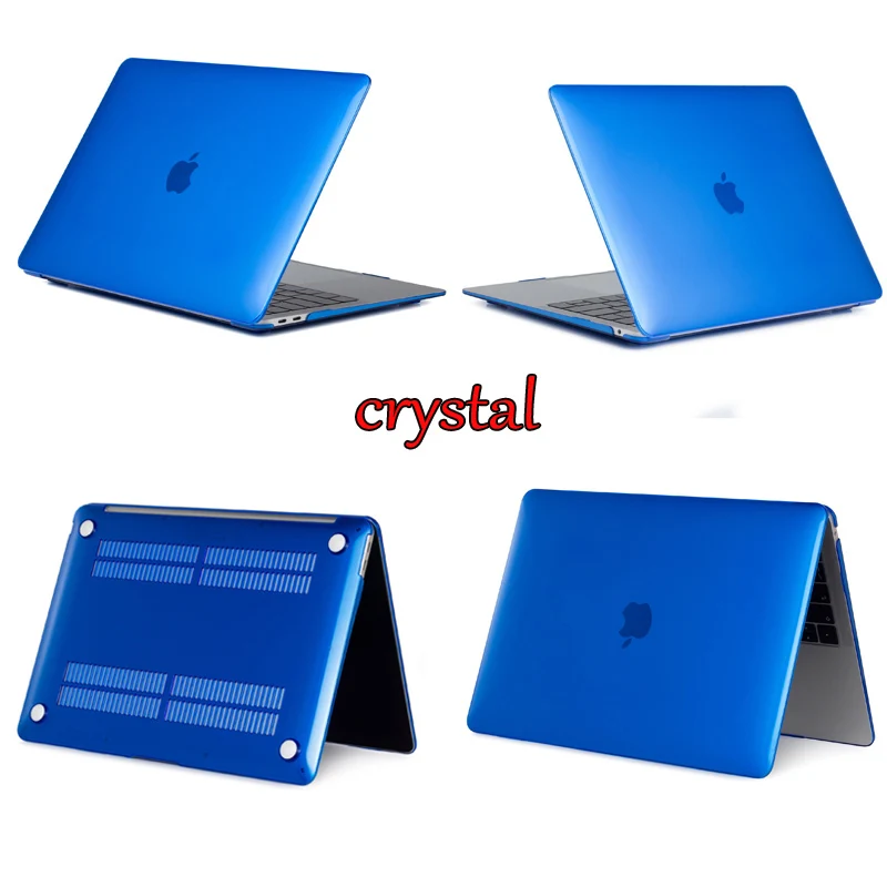 Кристально прозрачный жесткий защитный чехол для Macbook Air retina Pro 13 15 Touch Bar A2159 A1706 A1707 A1990 AIR 13 A1932 - Цвет: crystal Blue