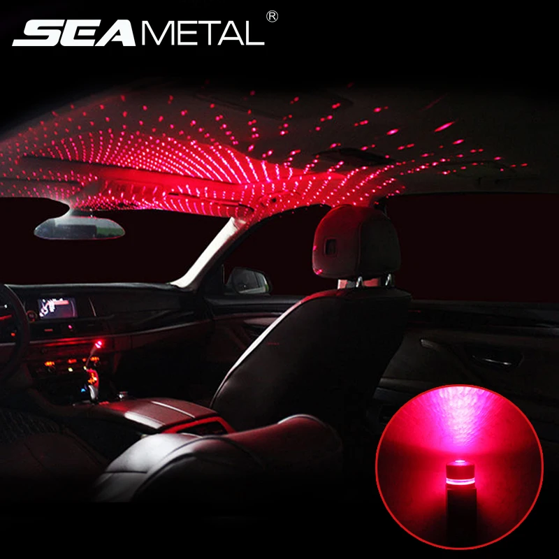 Ночной светильник с изображением звезды на крыше автомобиля, мини лазерный декоративный светильник для автомобиля, s USB порт, звездная Автомобильная атмосферная лампа, регулируемый светодиодный автомобильный светильник в сборе