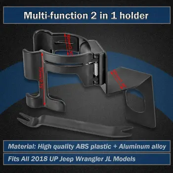 

2-in-1 Cup Holder Bolt-on Bracket For Jeep Wrangler JL 2018-2019 Replacement Parts Accessories Car